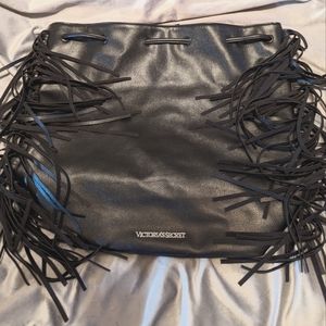 Victoria's secret cinch bag with fringe